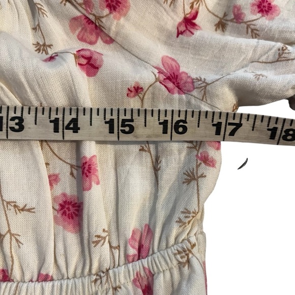 NWT Sim & Sam Floral Linen Blend Baby Doll Wench Dress Floral Medium New - Picture 5 of 10